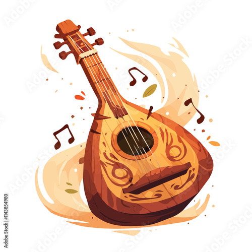 Traditional musical instrument illustration in vector format