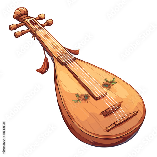 Traditional musical instrument illustration in vector format