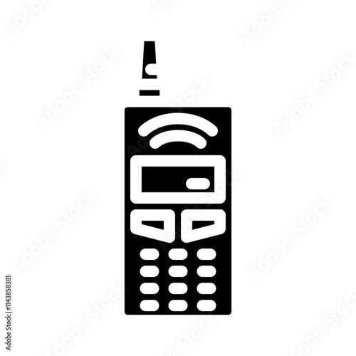 early mobile phone network glyph icon vector. early mobile phone network sign. isolated symbol illustration