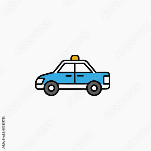 Vector illustration of three variations of automobiles including blue saloon (sedan). Sedan Cop Police Car Vector Illustration