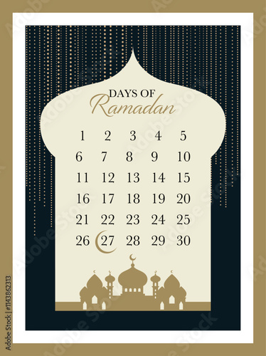 Ramadan countdown calendar days, Ramadan Decor Timeless Touch Designs Dark and Light Backgrounds