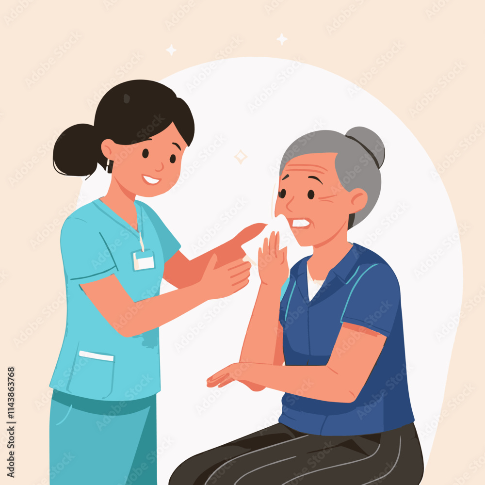 Caring Nurse Assists Elderly Patient Hygiene Demonstrating Compassionate Healthcare Palliative care Caring Nurse Assists Elderly Patient Hygiene Demonstrating Compassionate Healthcare Palliative care