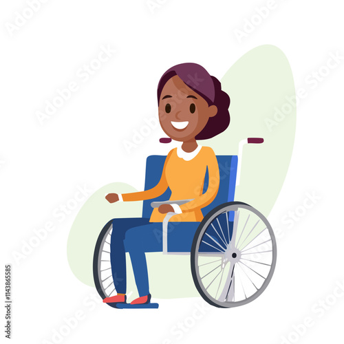 Empowered Mobility Cheerful Depicting disable Wheelchair Showcasing Inclusivity Accessibility