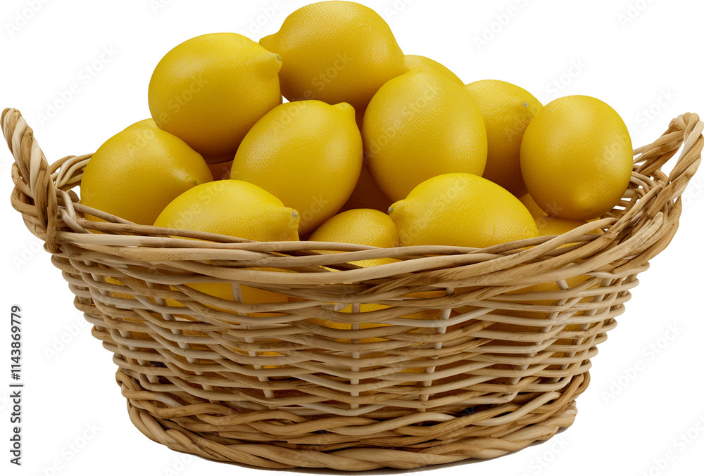 Lemon fruit illustration - Fresh Green lemons in a basket isolated PNG Lemon fruit illustration - Fresh Green lemons in a basket isolated PNG