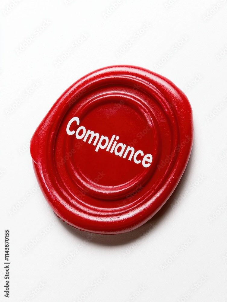 Compliance red wax seal symbolizes assurance in business context Compliance red wax seal symbolizes assurance in business context