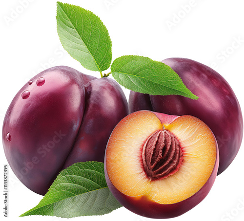 Plum Fruit Illustration - Fresh and Delicious Isolated PNG photo