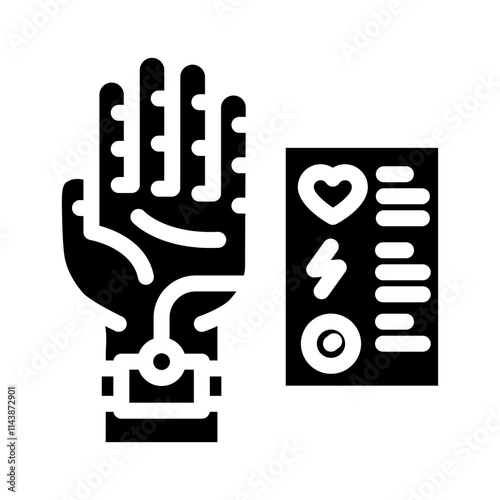 wearable technology industry 4 glyph icon vector. wearable technology industry 4 sign. isolated symbol illustration
