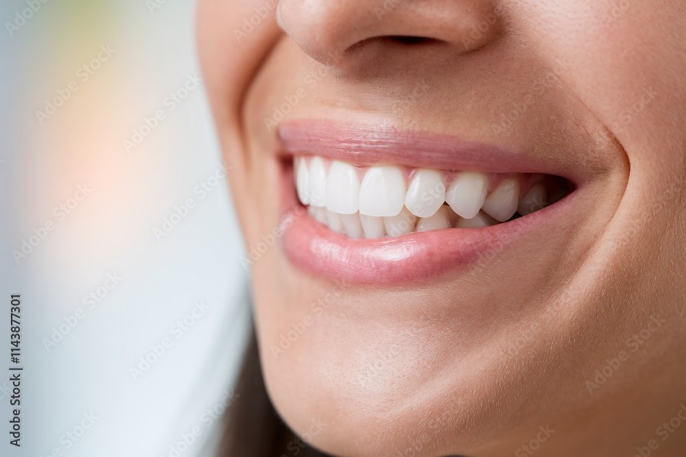 Obraz premium A close-up photograph focusing on a person's smile.