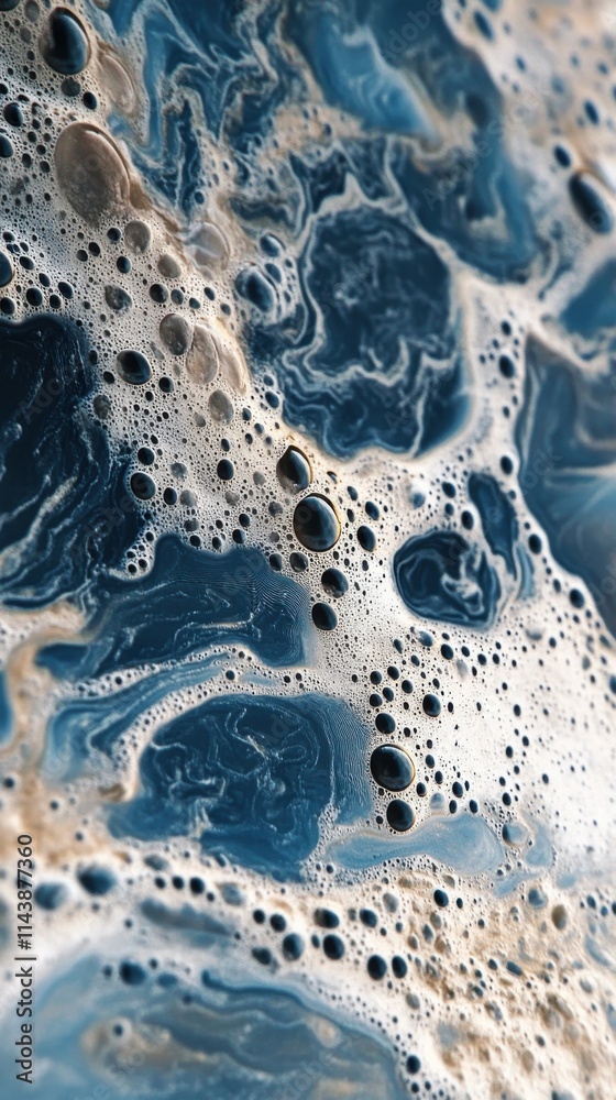 Flowing water with bubbles creating intricate patterns in a macro shot taken during daylight Flowing water with bubbles creating intricate patterns in a macro shot taken during daylight