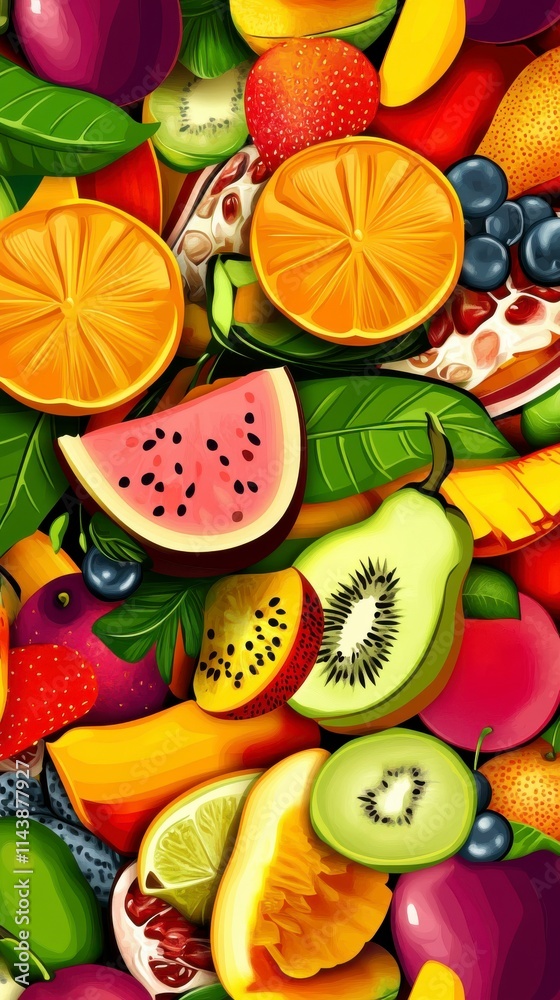 custom made wallpaper toronto digitalA Colorful Celebration of Fresh Fruits: A Vibrant and Delicious Visual Feast