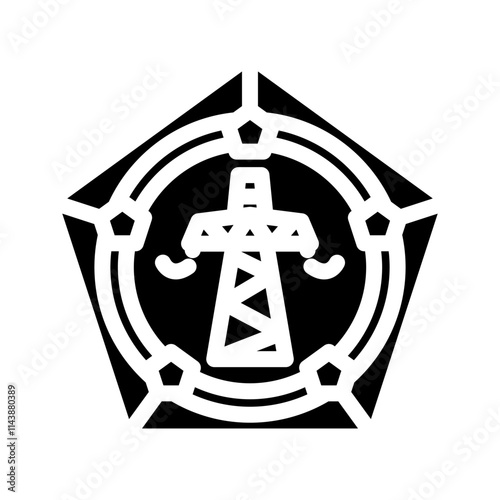 smart grid industry 4 glyph icon vector. smart grid industry 4 sign. isolated symbol illustration