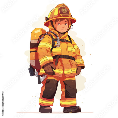 Vector illustration of a firefighter