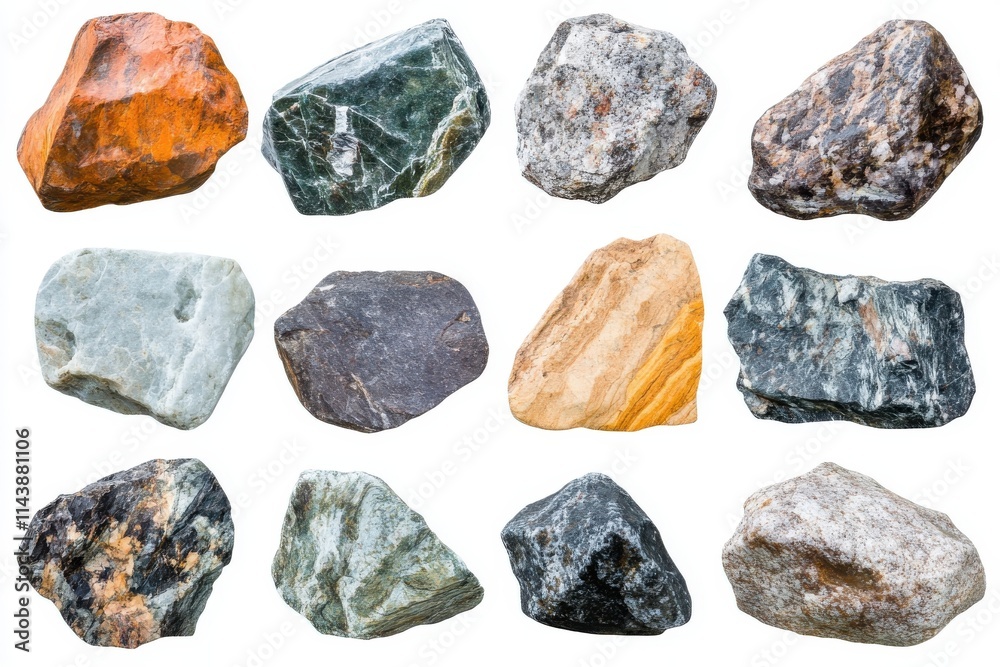 Collection set of rocks isolated on white background Collection set of rocks isolated on white background