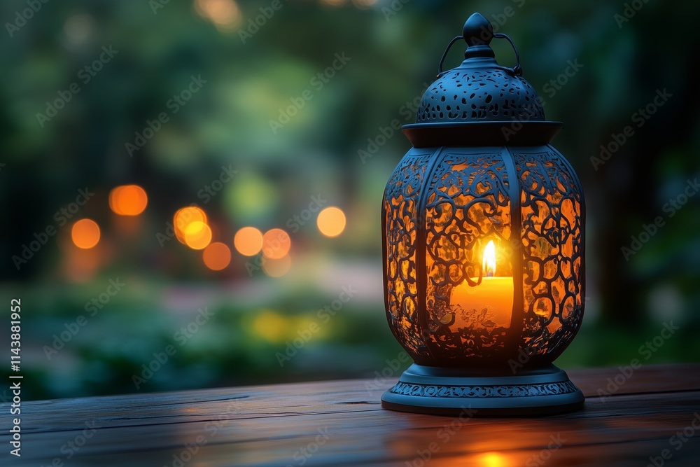 lantern on the wood table with copyspace lantern on the wood table with copyspace