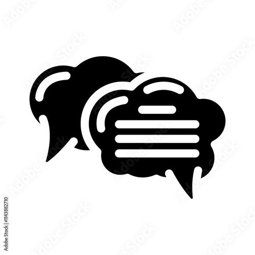 speech bubble natural language processing nlp glyph icon vector. speech bubble natural language processing nlp sign. isolated symbol illustration