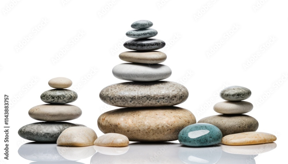 Serene Stacked Stones: A Peaceful Composition of Balanced Rocks Serene Stacked Stones: A Peaceful Composition of Balanced Rocks