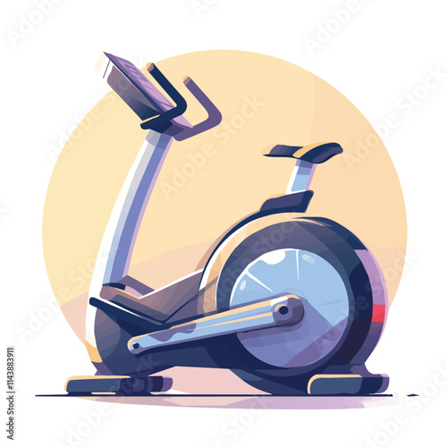 Vector illustration of a gym stationary bike for motion graphics