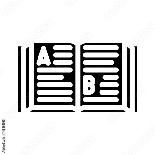 dictionary natural language processing nlp glyph icon vector. dictionary natural language processing nlp sign. isolated symbol illustration