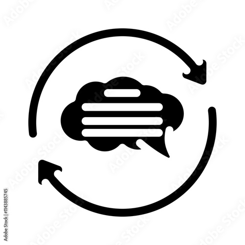 conversation arrows natural language processing nlp glyph icon vector. conversation arrows natural language processing nlp sign. isolated symbol illustration