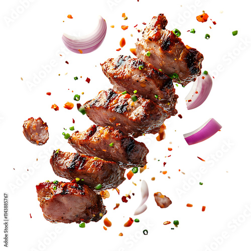 grilled meat and vegetables