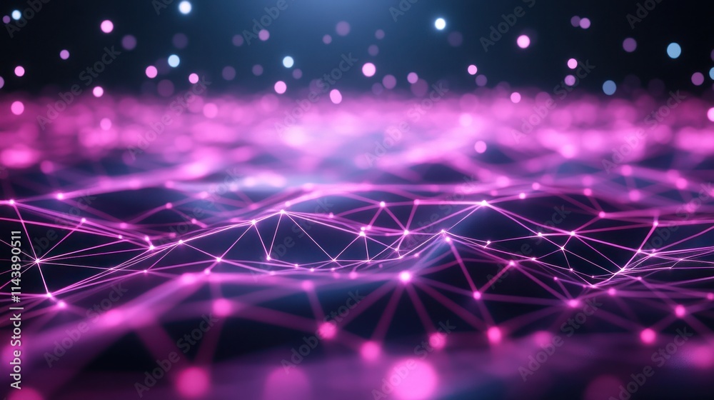 Abstract pink and blue glowing network connections. Abstract pink and blue glowing network connections.