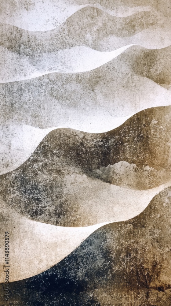 Obraz premium Abstract representation of wind patterns shaping sand dunes in a desert landscape during golden hour