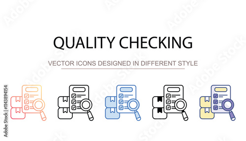 Quality Checking icon design with white background stock illustration