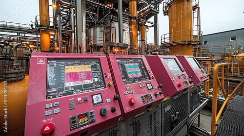 Industrial Control Panels Monitor Refinery Processes photo