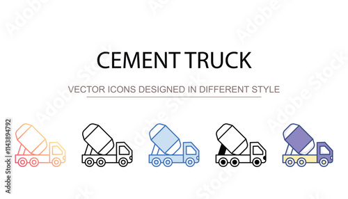 Cement Truck icon design with white background stock illustration