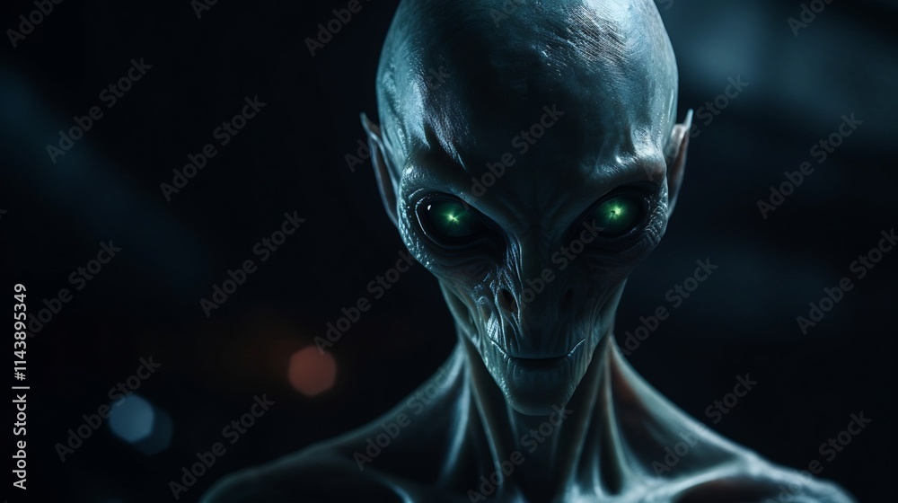 Mysterious Glowing Alien Entity Emerging from the Darkness Futuristic and Otherworldly Sci Fi Concept Mysterious Glowing Alien Entity Emerging from the Darkness Futuristic and Otherworldly Sci Fi Concept