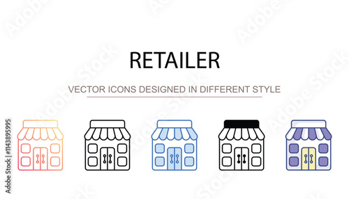 Retailer icon design with white background stock illustration