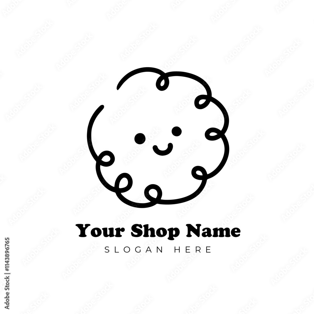 cute simple biscuit logo vector design illustration cute simple biscuit logo vector design illustration