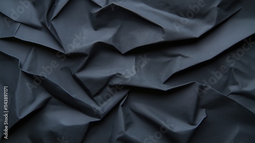 Crumpled black paper with wrinkles and rubbed corners.Abstract dramatic background. For design and titles