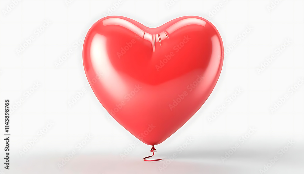 Heart-Shaped Balloon: A Simple, Romantic Red Illustration Heart-Shaped Balloon: A Simple, Romantic Red Illustration