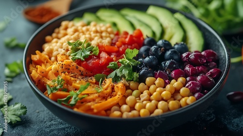 Fresh vegetable bowl kitchen food photography with bright lighting