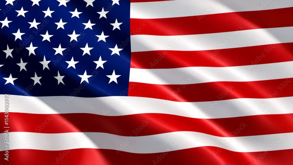 American flag waving gently under a clear blue sky during a sunny day in a patriotic setting American flag waving gently under a clear blue sky during a sunny day in a patriotic setting