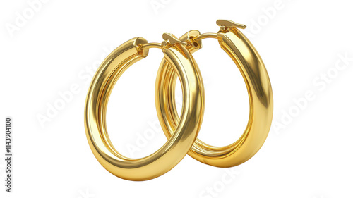 Elegant and Stylish Gold Hoop Earrings Displayed on a White Surface for Fashion and Accessory Promotions.
