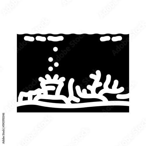 coral reef world ocean glyph icon vector. coral reef world ocean sign. isolated symbol illustration