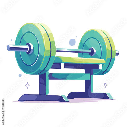 Color illustration of a bodybuilding barbell