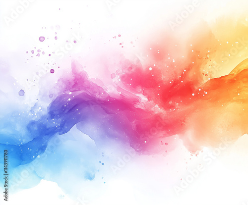 beautiful light aquarelle splashes, withe background.