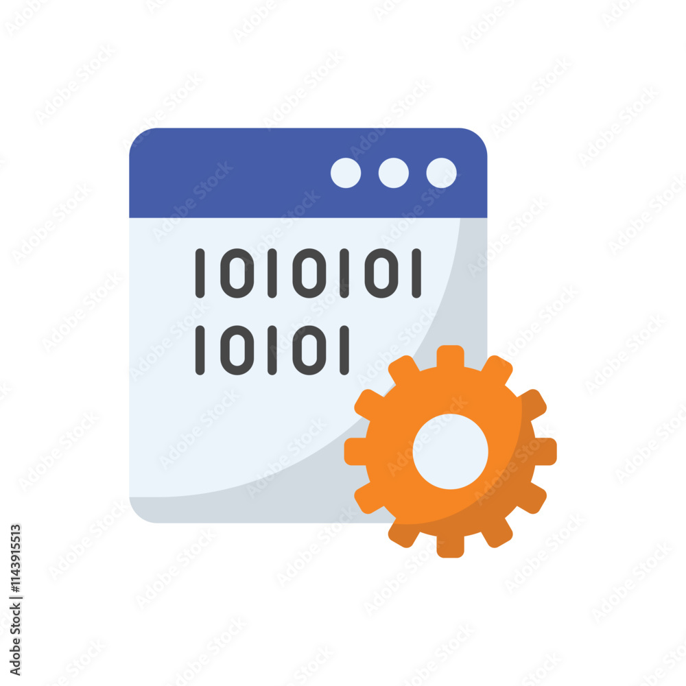 Binary Setting vector icon