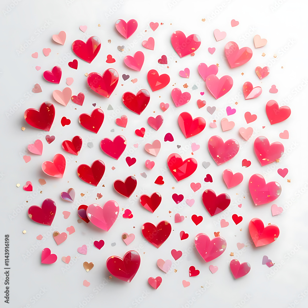 Heartfelt Valentine's Day: A Romantic Arrangement of Red and Pink Hearts Heartfelt Valentine's Day: A Romantic Arrangement of Red and Pink Hearts