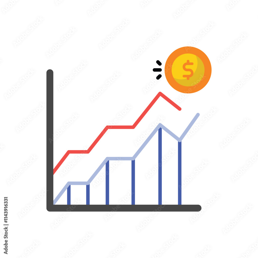 Financial Growth vector icon Financial Growth vector icon