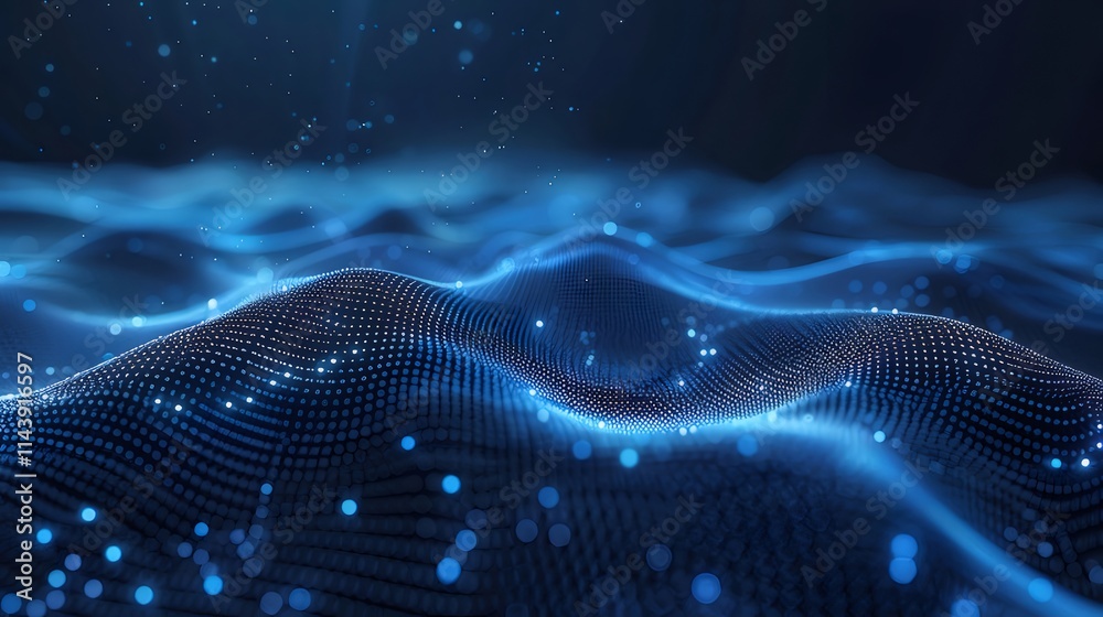 Abstract blue wave particle background. Abstract blue wave particle background.