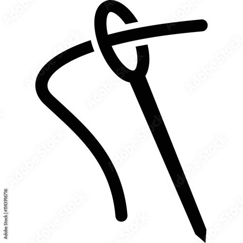 Simple vector icon needle and thread