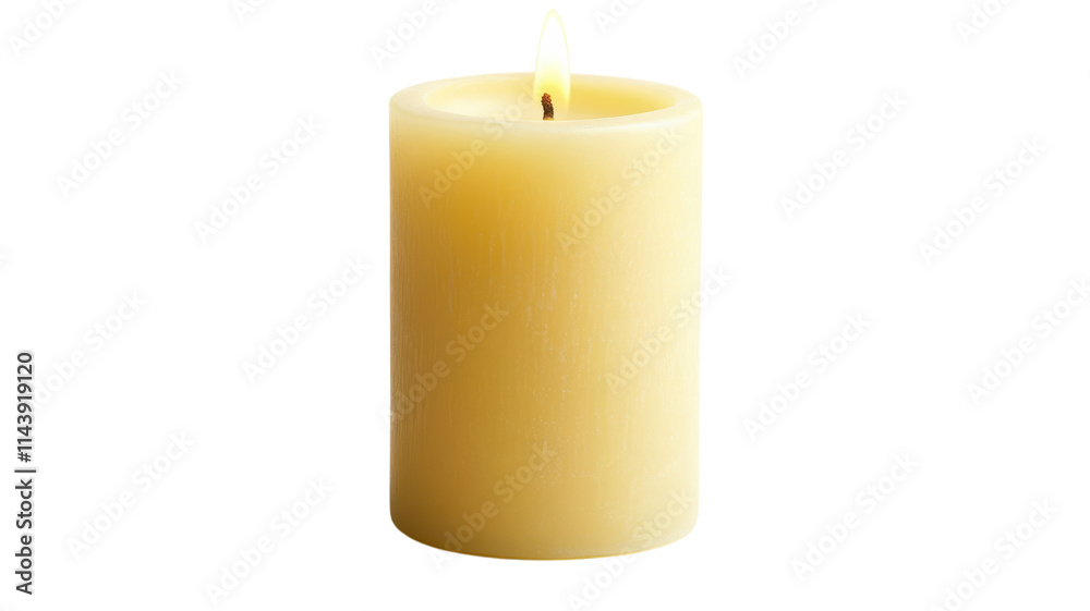 Pastel Yellow Candle with Gentle Flame: Ideal for Creating a Soothing Atmosphere in Home Decor, Wellness Spaces, or Relaxing Environments. Pastel Yellow Candle with Gentle Flame: Ideal for Creating a Soothing Atmosphere in Home Decor, Wellness Spaces, or Relaxing Environments.