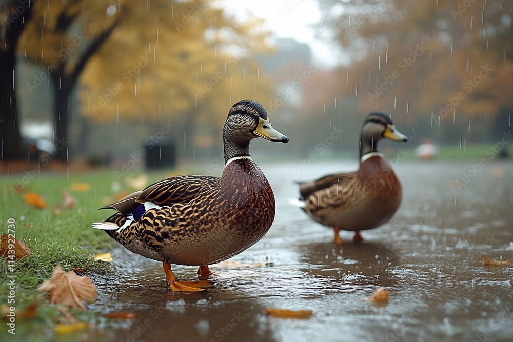 a beautiful duck standing on its hind legs a beautiful duck standing on its hind legs