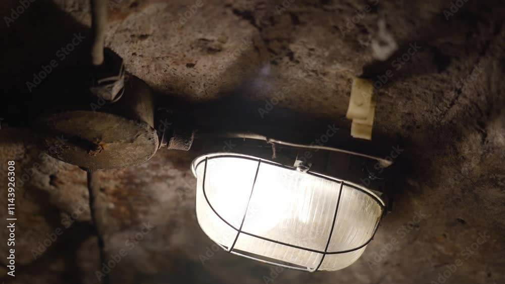 Old-fashioned light fixture on a rustic ceiling Old-fashioned light fixture on a rustic ceiling