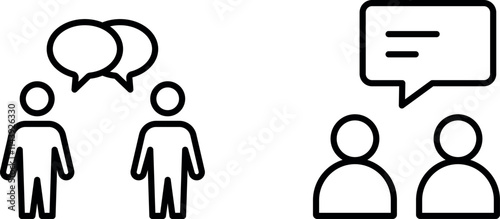 "Speaking People Icon with Speech Bubbles Vector Design"