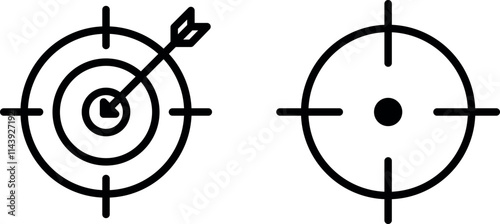 "Target Icon with Bullseye Symbol Vector Design"